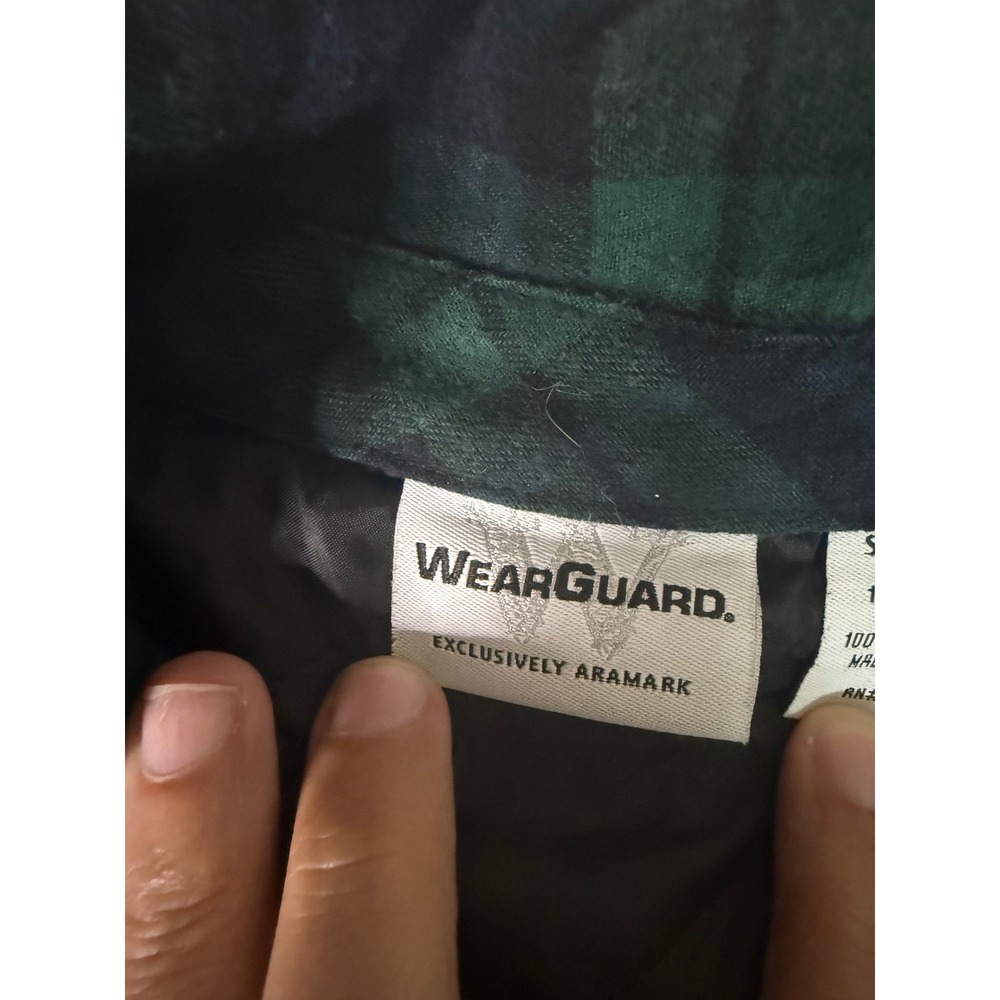 WearGuard Mens 3XL Quilted Flannel Shirt Jacket Plaid Green Navy Blue 12301 - Picture 2 of 6